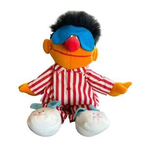 Vintage 1996 Tyco Ernie Sesame Street Talking Plush Sleepy Bedtime Pajamas